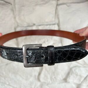 Giorgio Armani black alligator leather belt